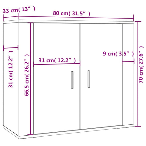 vidaXL Highboard Weiß Holzwerkstoff