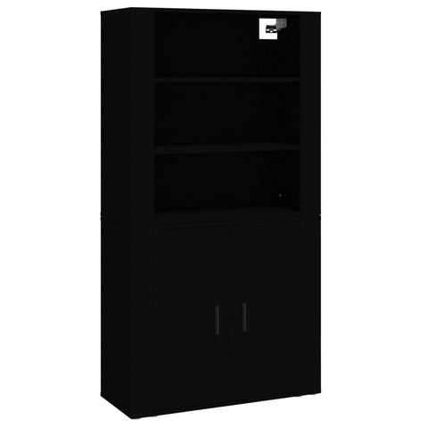 Highboard Schwarz Holzwerkstoff