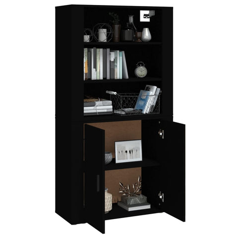 Highboard Schwarz Holzwerkstoff