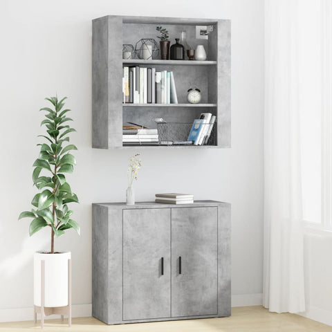 Highboard Betongrau Holzwerkstoff