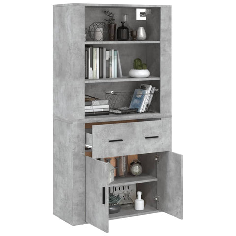 Highboard Betongrau Holzwerkstoff