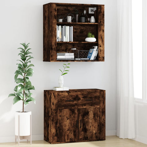 Highboard Räuchereiche Holzwerkstoff