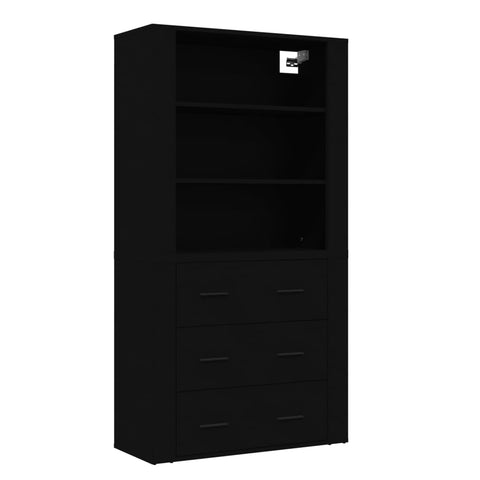 vidaXL Highboard Schwarz Holzwerkstoff