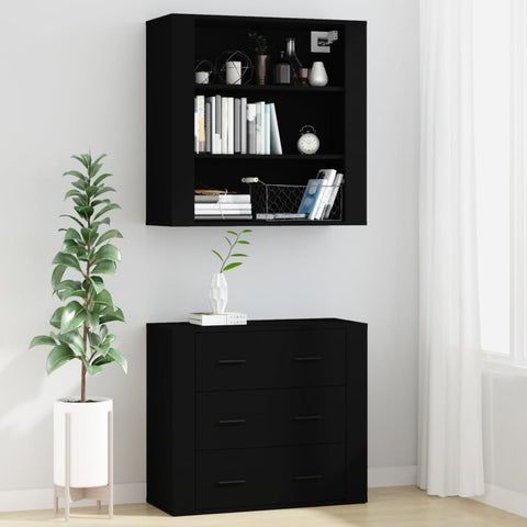 vidaXL Highboard Schwarz Holzwerkstoff