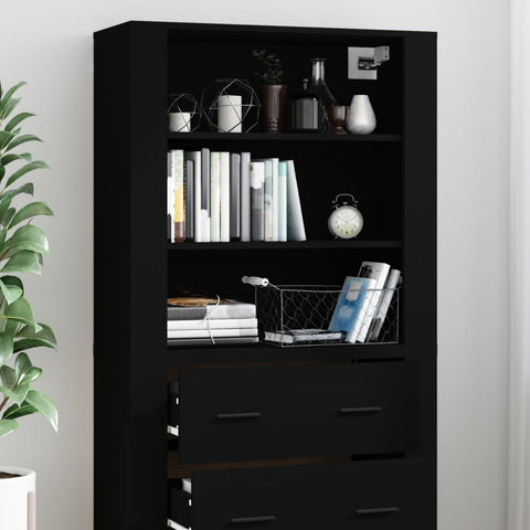 vidaXL Highboard Schwarz Holzwerkstoff