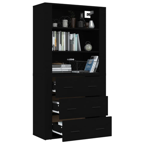 vidaXL Highboard Schwarz Holzwerkstoff