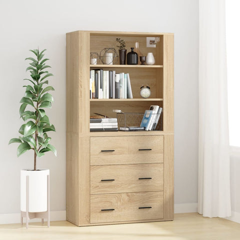 vidaXL Highboard Sonoma-Eiche Holzwerkstoff