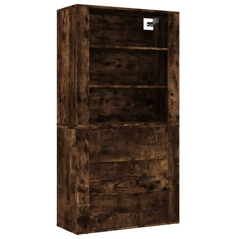 vidaXL Highboard Räuchereiche Holzwerkstoff