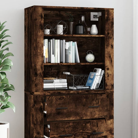 vidaXL Highboard Räuchereiche Holzwerkstoff