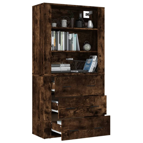 vidaXL Highboard Räuchereiche Holzwerkstoff