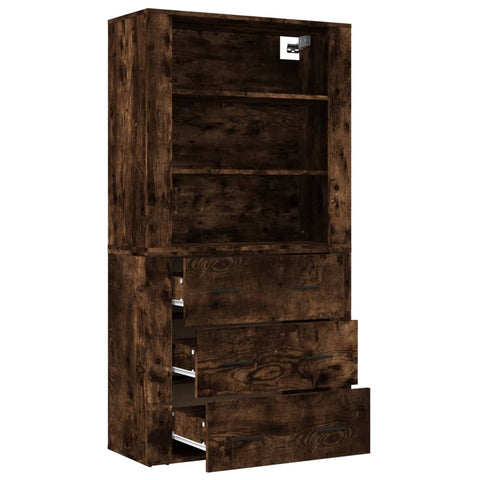 vidaXL Highboard Räuchereiche Holzwerkstoff