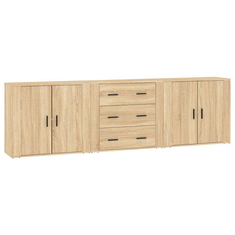 vidaXL Sideboards 3 Stk. Sonoma-Eiche Holzwerkstoff