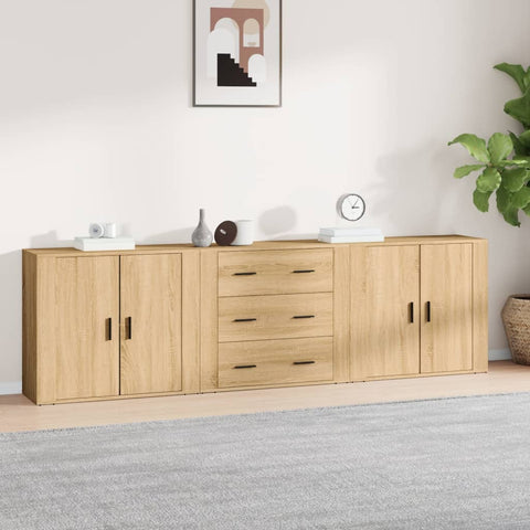 vidaXL Sideboards 3 Stk. Sonoma-Eiche Holzwerkstoff