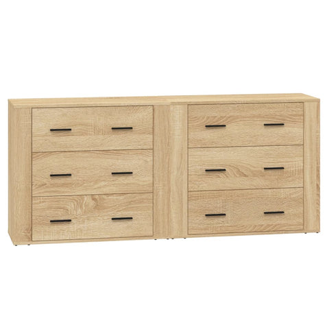 vidaXL Sideboards 2 Stk. Sonoma-Eiche Holzwerkstoff