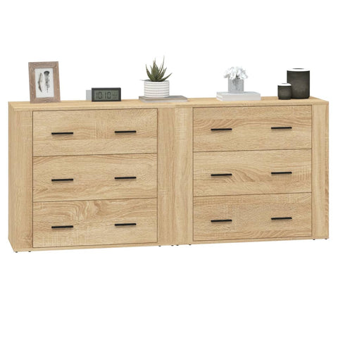 vidaXL Sideboards 2 Stk. Sonoma-Eiche Holzwerkstoff