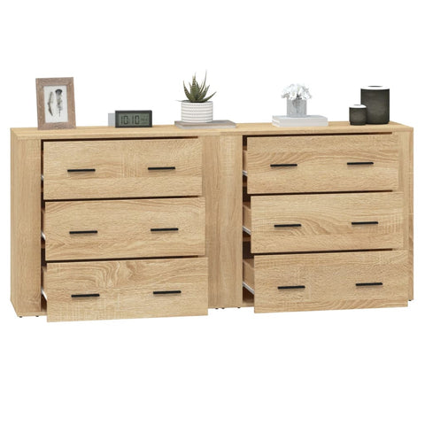 vidaXL Sideboards 2 Stk. Sonoma-Eiche Holzwerkstoff