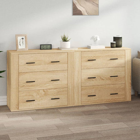 vidaXL Sideboards 2 Stk. Sonoma-Eiche Holzwerkstoff