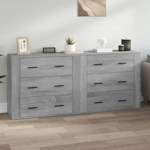 Sideboards 2 Stk. Grau Sonoma Holzwerkstoff