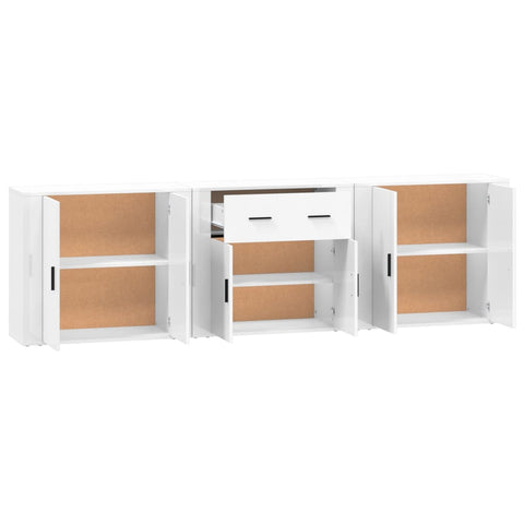 vidaXL Sideboards 3 Stk. Weiß Holzwerkstoff