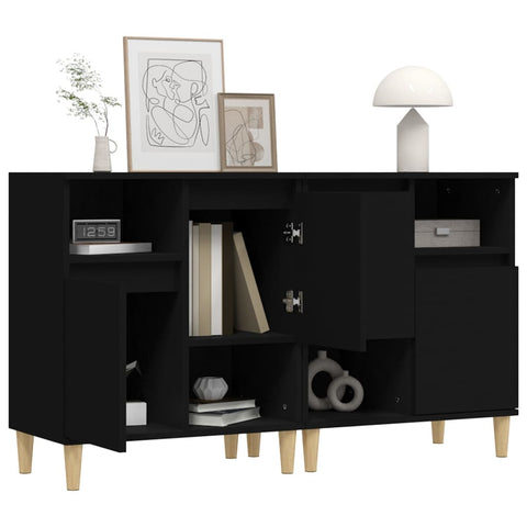 vidaXL Sideboards 2 Stk. Schwarz 60x35x70 cm Holzwerkstoff