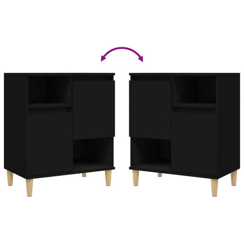 vidaXL Sideboards 2 Stk. Schwarz 60x35x70 cm Holzwerkstoff