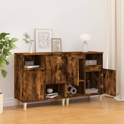 vidaXL Sideboards 2 Stk. Räuchereiche 60x35x70 cm Holzwerkstoff