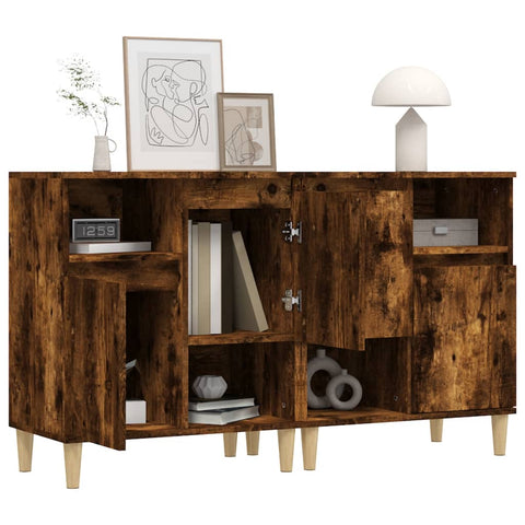 vidaXL Sideboards 2 Stk. Räuchereiche 60x35x70 cm Holzwerkstoff