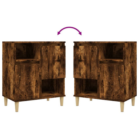 vidaXL Sideboards 2 Stk. Räuchereiche 60x35x70 cm Holzwerkstoff