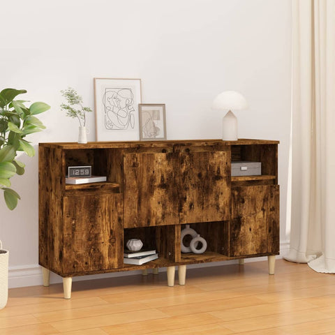 vidaXL Sideboards 2 Stk. Räuchereiche 60x35x70 cm Holzwerkstoff