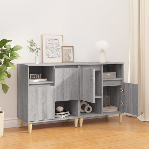 vidaXL Sideboards 2 Stk. Grau Sonoma 60x35x70 cm Holzwerkstoff