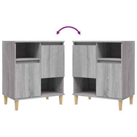 vidaXL Sideboards 2 Stk. Grau Sonoma 60x35x70 cm Holzwerkstoff