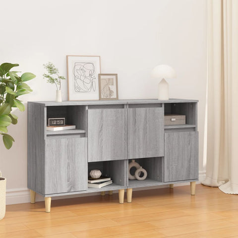 vidaXL Sideboards 2 Stk. Grau Sonoma 60x35x70 cm Holzwerkstoff