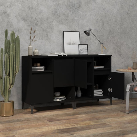 vidaXL Sideboards 2 Stk. Schwarz 60x35x70 cm Holzwerkstoff