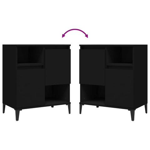 vidaXL Sideboards 2 Stk. Schwarz 60x35x70 cm Holzwerkstoff