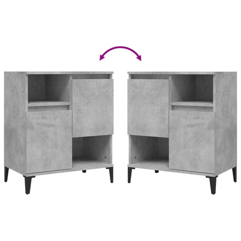 Sideboards 2 Stk. Betongrau 60x35x70 cm Holzwerkstoff