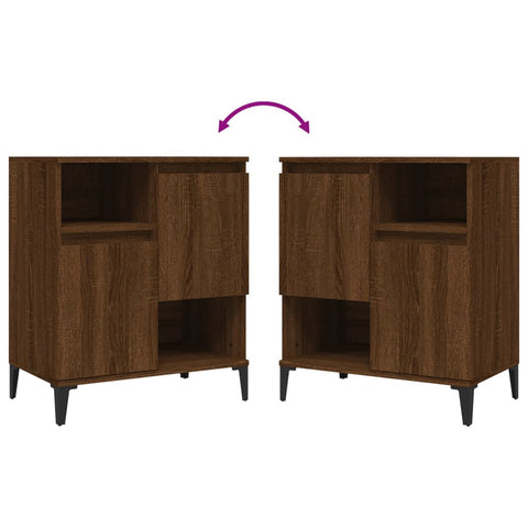 vidaXL Sideboards 2 Stk. Braun Eichen-Optik 60x35x70 cm Holzwerkstoff