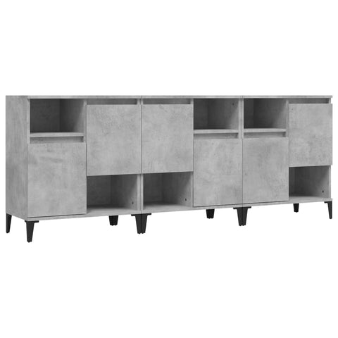 Sideboards 3 Stk. Betongrau 60x35x70 cm Holzwerkstoff