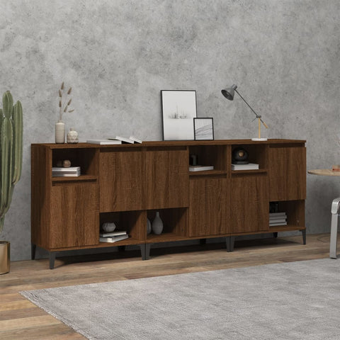 Sideboards 3 Stk. Braun Eichen-Optik 60x35x70 cm Holzwerkstoff