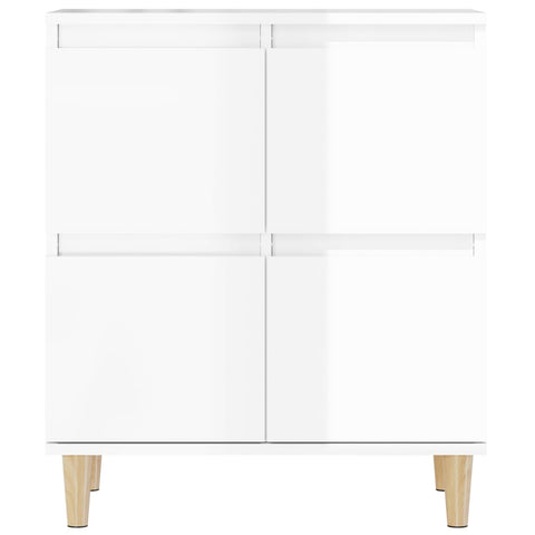 vidaXL Sideboards 2 Stk. Hochglanz-Weiß 60x35x70 cm Holzwerkstoff