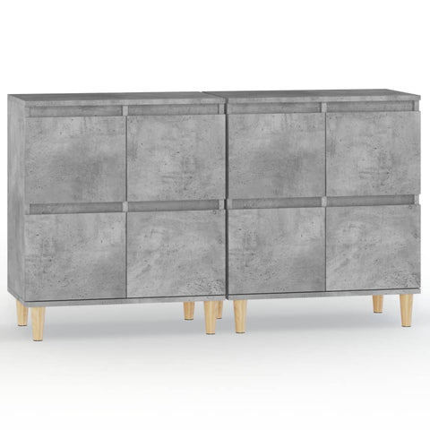 vidaXL Sideboards 2 Stk. Betongrau 60x35x70 cm Holzwerkstoff