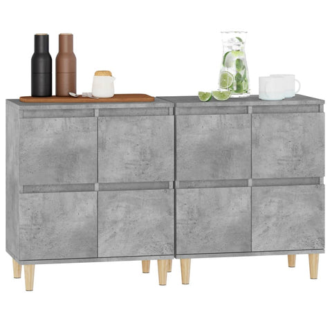 vidaXL Sideboards 2 Stk. Betongrau 60x35x70 cm Holzwerkstoff