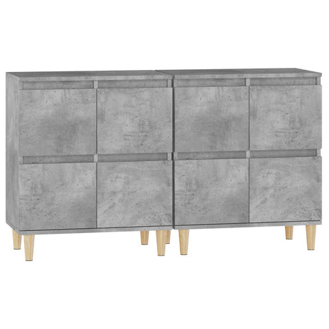 vidaXL Sideboards 2 Stk. Betongrau 60x35x70 cm Holzwerkstoff