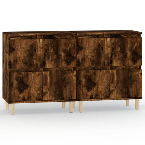 vidaXL Sideboards 2 Stk. Räuchereiche 60x35x70 cm Holzwerkstoff