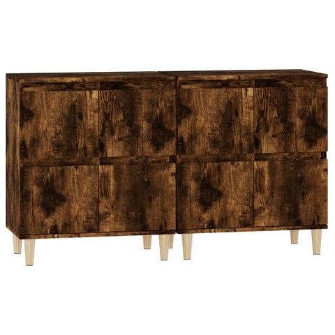 vidaXL Sideboards 2 Stk. Räuchereiche 60x35x70 cm Holzwerkstoff