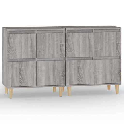 vidaXL Sideboards 2 Stk. Grau Sonoma 60x35x70 cm Holzwerkstoff