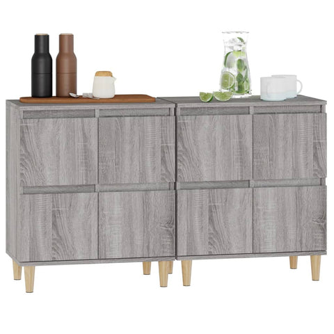 vidaXL Sideboards 2 Stk. Grau Sonoma 60x35x70 cm Holzwerkstoff