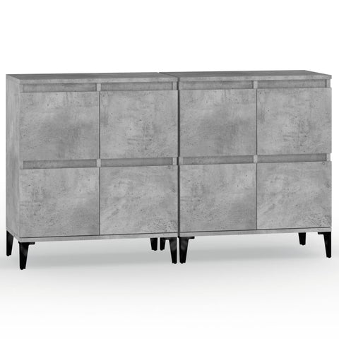 vidaXL Sideboards 2 Stk. Betongrau 60x35x70 cm Holzwerkstoff