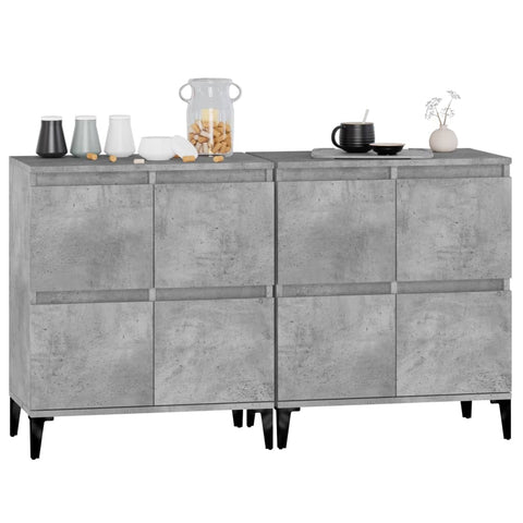 vidaXL Sideboards 2 Stk. Betongrau 60x35x70 cm Holzwerkstoff