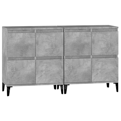 vidaXL Sideboards 2 Stk. Betongrau 60x35x70 cm Holzwerkstoff