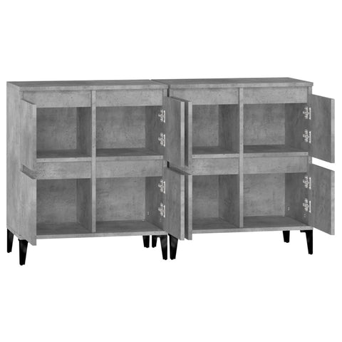 vidaXL Sideboards 2 Stk. Betongrau 60x35x70 cm Holzwerkstoff